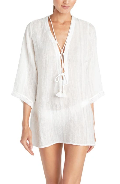 Shop Robin Piccone Natalie Cover-up Tunic In White