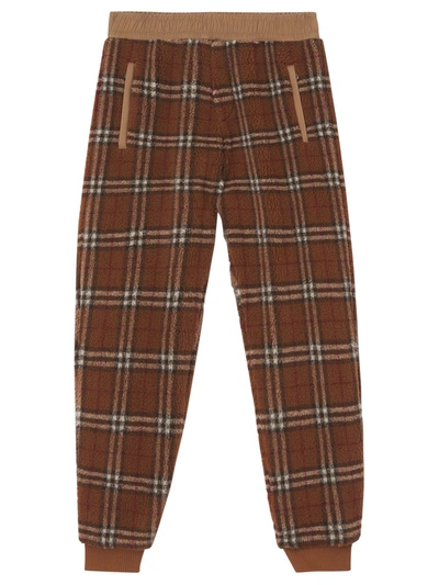 Shop Burberry Dimitri Fleece Pants In Brown