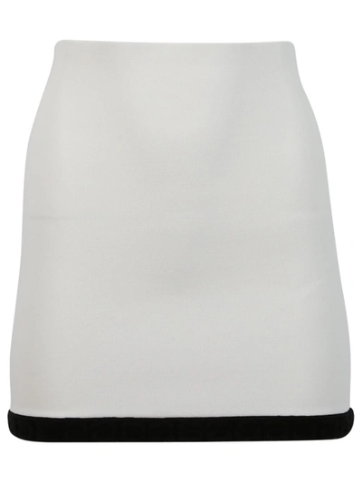 Shop Alexander Wang T Mini Skirt With Logo Jacquard Trim White