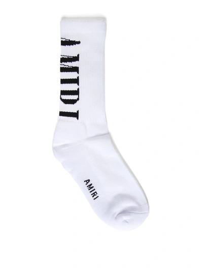 Shop Amiri Vertical Core Logo Sock White