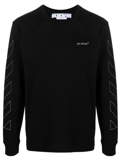 Shop Off-white Diagonal Outline Skate Long Sleeve T-shirt Black