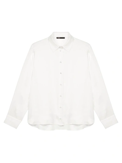 Shop Maje Women's Silk Shirt In White