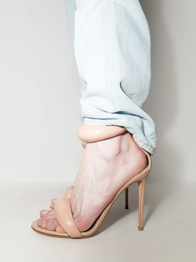 Gianvito Rossi Bijoux 105mm Puffy Napa Ankle-cuff High-heel Sandals In Pink