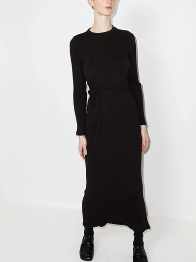 Baserange Brig Organic Cotton Wrap Dress In Black | ModeSens