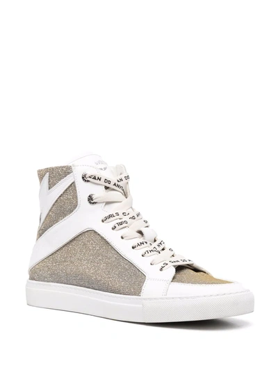 Shop Zadig & Voltaire Flash-detail Glitter Sneakers In White