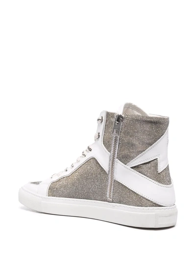 Shop Zadig & Voltaire Flash-detail Glitter Sneakers In White