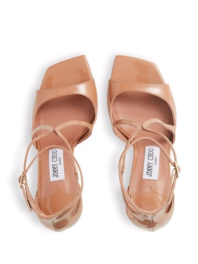 Jimmy Choo Patent Leather Azia 95 Sandals In Rosa