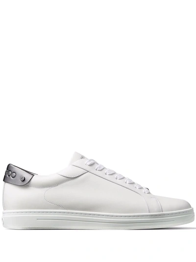 Shop Jimmy Choo Rome/m Leather Sneakers In Weiss