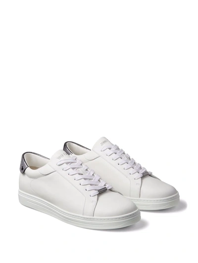 Shop Jimmy Choo Rome/m Leather Sneakers In Weiss