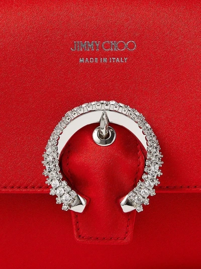 Shop Jimmy Choo Madeline Crystal-embellished Clutch In Rot