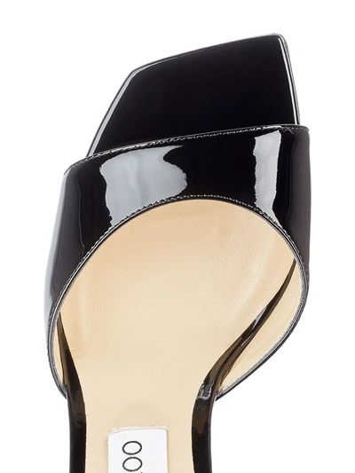 Jimmy Choo Brien 110 Patent Wedge Sandals In Schwarz
