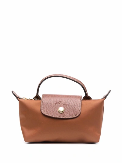 Longchamp Le Pliage Original Pouch In Braun
