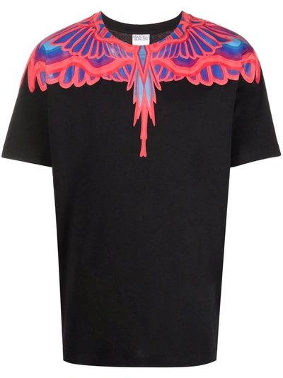 Shop Marcelo Burlon County Of Milan Curves Wings T-shirt In Schwarz