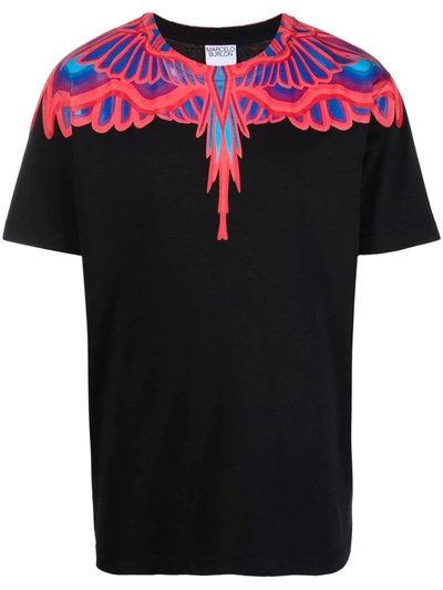 Shop Marcelo Burlon County Of Milan Curves Wings T-shirt In Schwarz