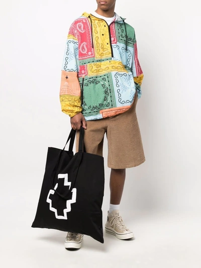 Marcelo Burlon County Of Milan Red Nylon Bandana All Over Jacket In Blau