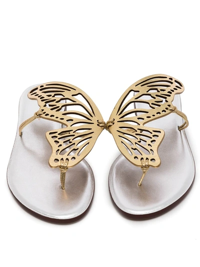 Shop Sophia Webster Talulah Butterfly-embellished Flat Sandals In Gold