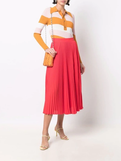 Philosophy Di Lorenzo Serafini Plissé Midi Skirt In Rot