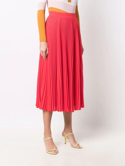 Philosophy Di Lorenzo Serafini Plissé Midi Skirt In Rot