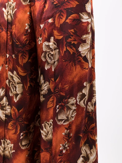 Shop Kwaidan Editions Floral-print Wide-leg Trousers In Rot