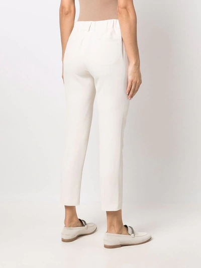Brunello Cucinelli Cropped Slim-fit Trousers In Nude