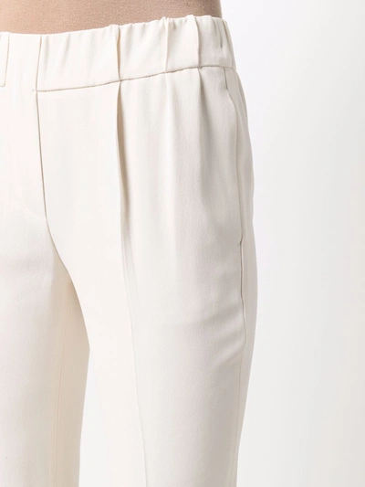 Shop Brunello Cucinelli Cropped Slim-fit Trousers In Nude