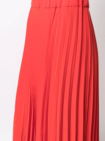 Shop P.a.r.o.s.h Pleated Maxi Skirt In Rot
