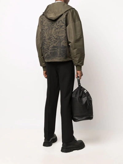 Shop Alexander Mcqueen Blake Illustration Hooded Jacket In Grün