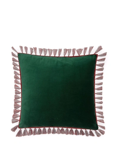 Shop La Doublej Deer-print Velvet Cushion In Rot