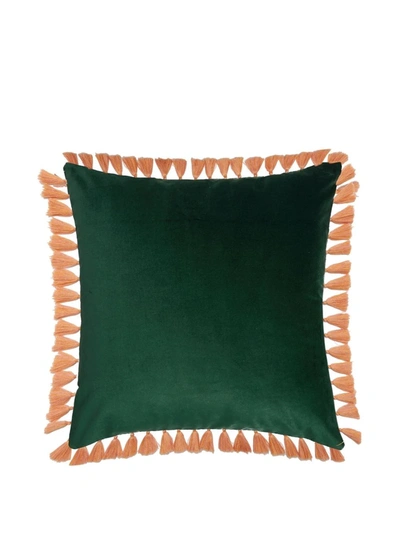 Shop La Doublej Tiger-print Velvet Cushion In Rot