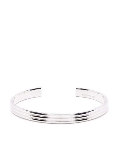 Shop Missoma Fused Triple Ridge Cuff Bracelet In Silber