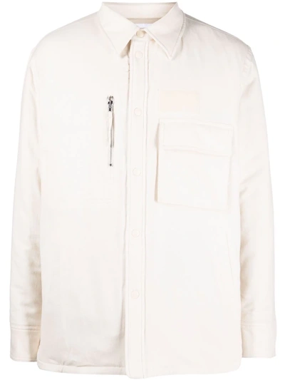 Shop Helmut Lang Multi-pocket Quilted Shirt Jacket In Nude