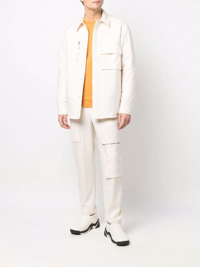 Helmut Lang Multi-pocket Quilted Shirt Jacket In Nude