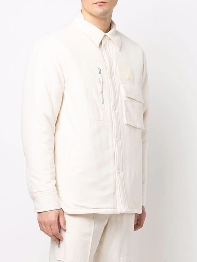 Shop Helmut Lang Multi-pocket Quilted Shirt Jacket In Nude