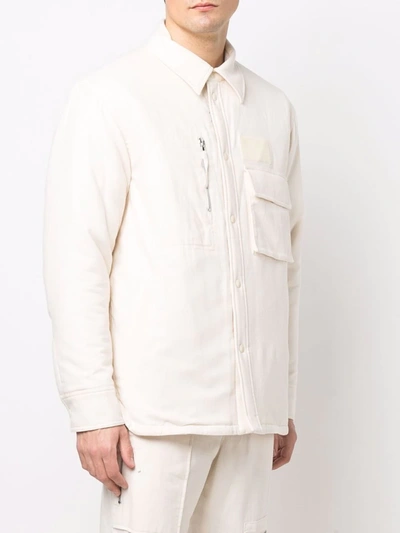 Helmut Lang Multi-pocket Quilted Shirt Jacket In Nude