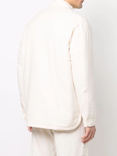 Helmut Lang Multi-pocket Quilted Shirt Jacket In Nude