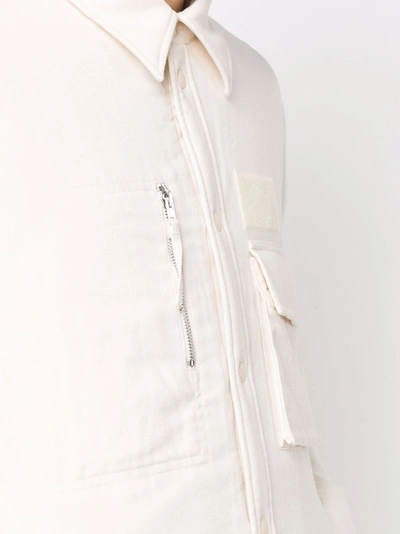 Helmut Lang Multi-pocket Quilted Shirt Jacket In Nude