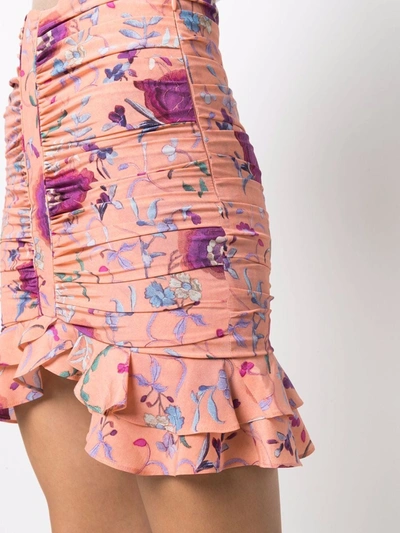Shop Isabel Marant Milendi Floral-print Skirt In Rosa