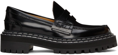 Shop Proenza Schouler Black Lug Sole Loafers In 001 Black