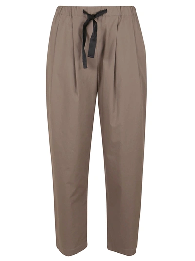 Shop Brunello Cucinelli Drawstring Cropped Pants In Brown