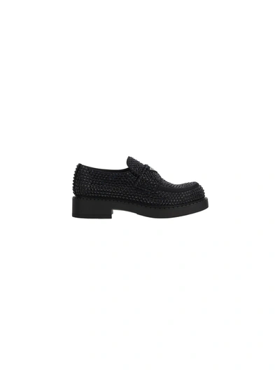 Shop Prada Men's  Black Other Materials Loafers
