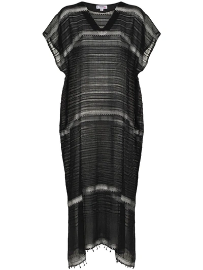 Shop Lemlem Tikuri Stripe-pattern Beach Dress In Schwarz