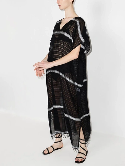 Shop Lemlem Tikuri Stripe-pattern Beach Dress In Schwarz