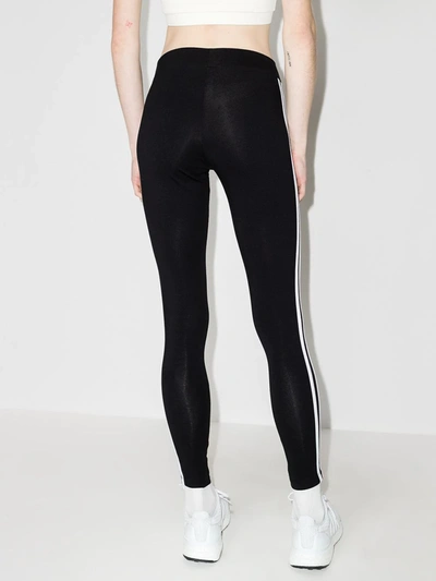 Adidas Originals 3 Stripes Tight Cotton Leggings In Schwarz