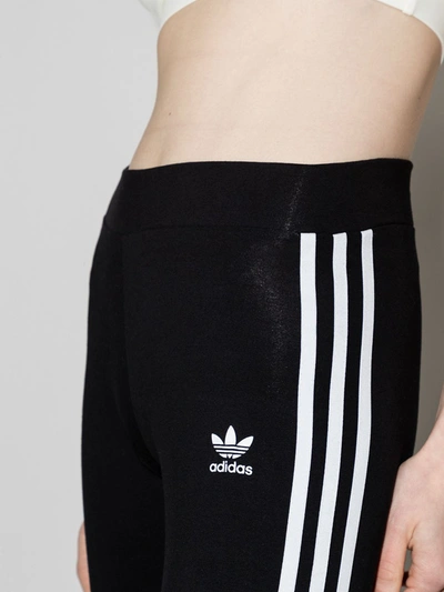 Adidas Originals 3 Stripes Tight Cotton Leggings In Schwarz