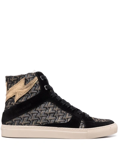 Zadig & Voltaire Zv1747 Board High-top Leather Trainers In Street | ModeSens
