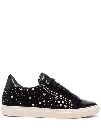 Shop Zadig & Voltaire Studded-embellished Trainers In Schwarz