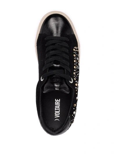 Shop Zadig & Voltaire Studded-embellished Trainers In Schwarz