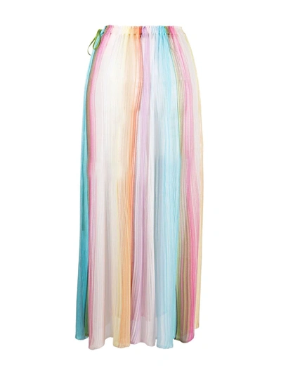 Shop Missoni Rainbow Plissé Midi Skirt In Rosa