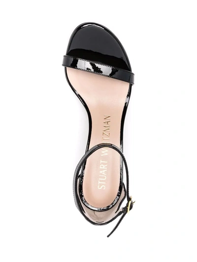 Stuart Weitzman Open-toe Leather Sandals In Black