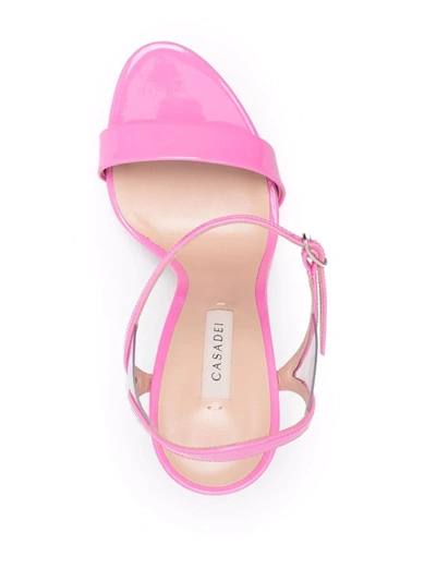 Shop Casadei Open-toe Leather Sandals In Rosa